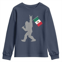 Bigfoot Rock On Hold Mexico Flag Sasquatch Believers Youth Sweatshirt