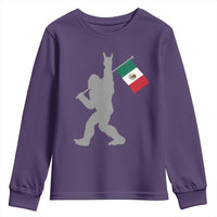 Bigfoot Rock On Hold Mexico Flag Sasquatch Believers Youth Sweatshirt