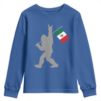 Bigfoot Rock On Hold Mexico Flag Sasquatch Believers Youth Sweatshirt