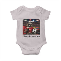 Norway Soccer Football Fan Norge Norwegian Flag Baby Onesie Funny Raccoon I Live Here Now