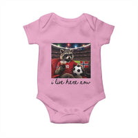 Norway Soccer Football Fan Norge Norwegian Flag Baby Onesie Funny Raccoon I Live Here Now