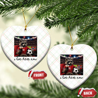 Norway Soccer Football Fan Norge Norwegian Flag Ceramic Ornament Funny Raccoon I Live Here Now
