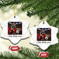 Norway Soccer Football Fan Norge Norwegian Flag Ceramic Ornament Funny Raccoon I Live Here Now