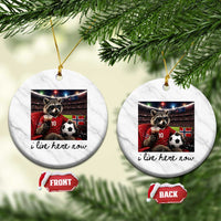 Norway Soccer Football Fan Norge Norwegian Flag Ceramic Ornament Funny Raccoon I Live Here Now