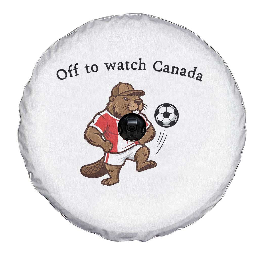 Off to Watch Canada Spare Tire Cover Patriotic Canadian Beaver Football Fan Gift