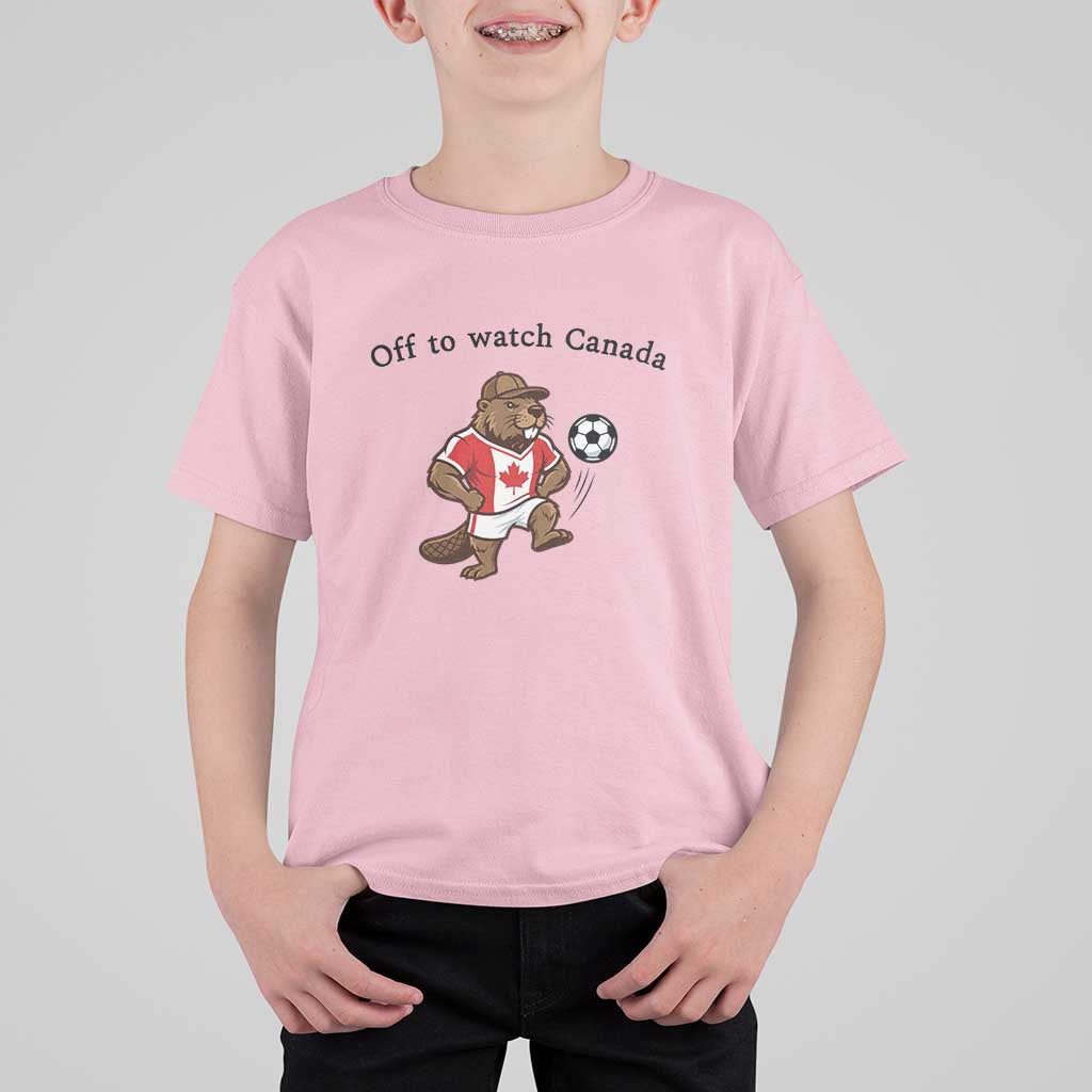 Off to Watch Canada T Shirt For Kid Patriotic Canadian Beaver Football Fan Gift