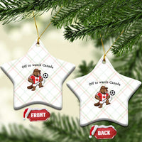 Off to Watch Canada Ceramic Ornament Patriotic Canadian Beaver Football Fan Gift