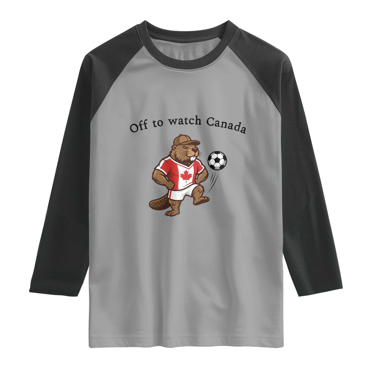 Off to Watch Canada Raglan Shirt Patriotic Canadian Beaver Football Fan Gift