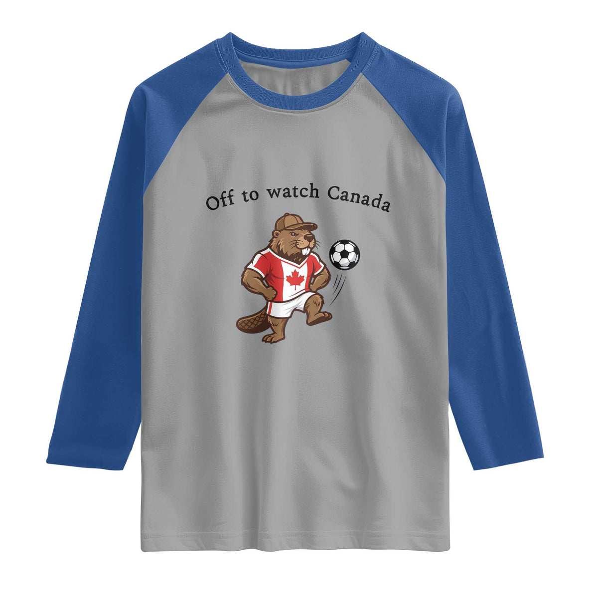 Off to Watch Canada Raglan Shirt Patriotic Canadian Beaver Football Fan Gift