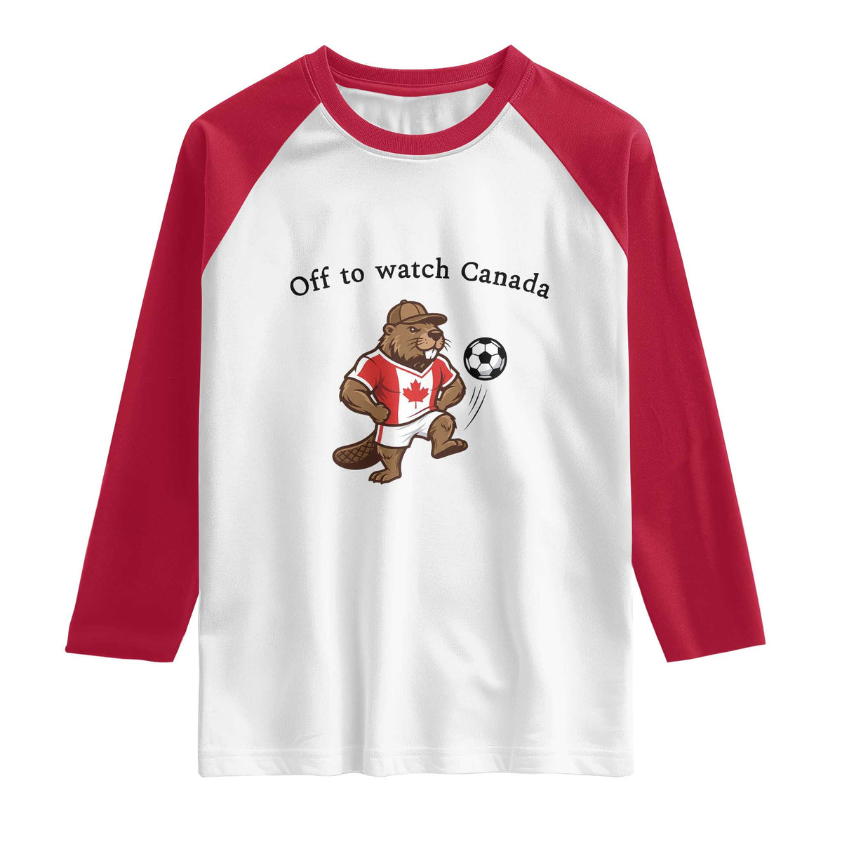 Off to Watch Canada Raglan Shirt Patriotic Canadian Beaver Football Fan Gift