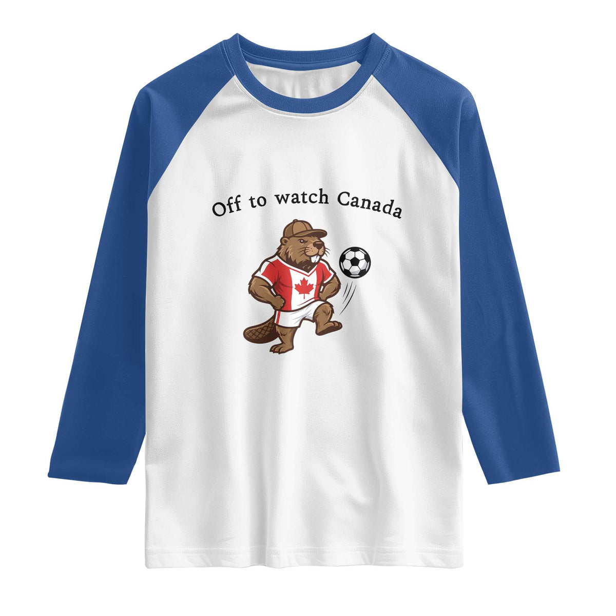 Off to Watch Canada Raglan Shirt Patriotic Canadian Beaver Football Fan Gift