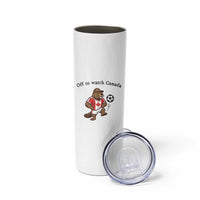Off to Watch Canada Skinny Tumbler Patriotic Canadian Beaver Football Fan Gift