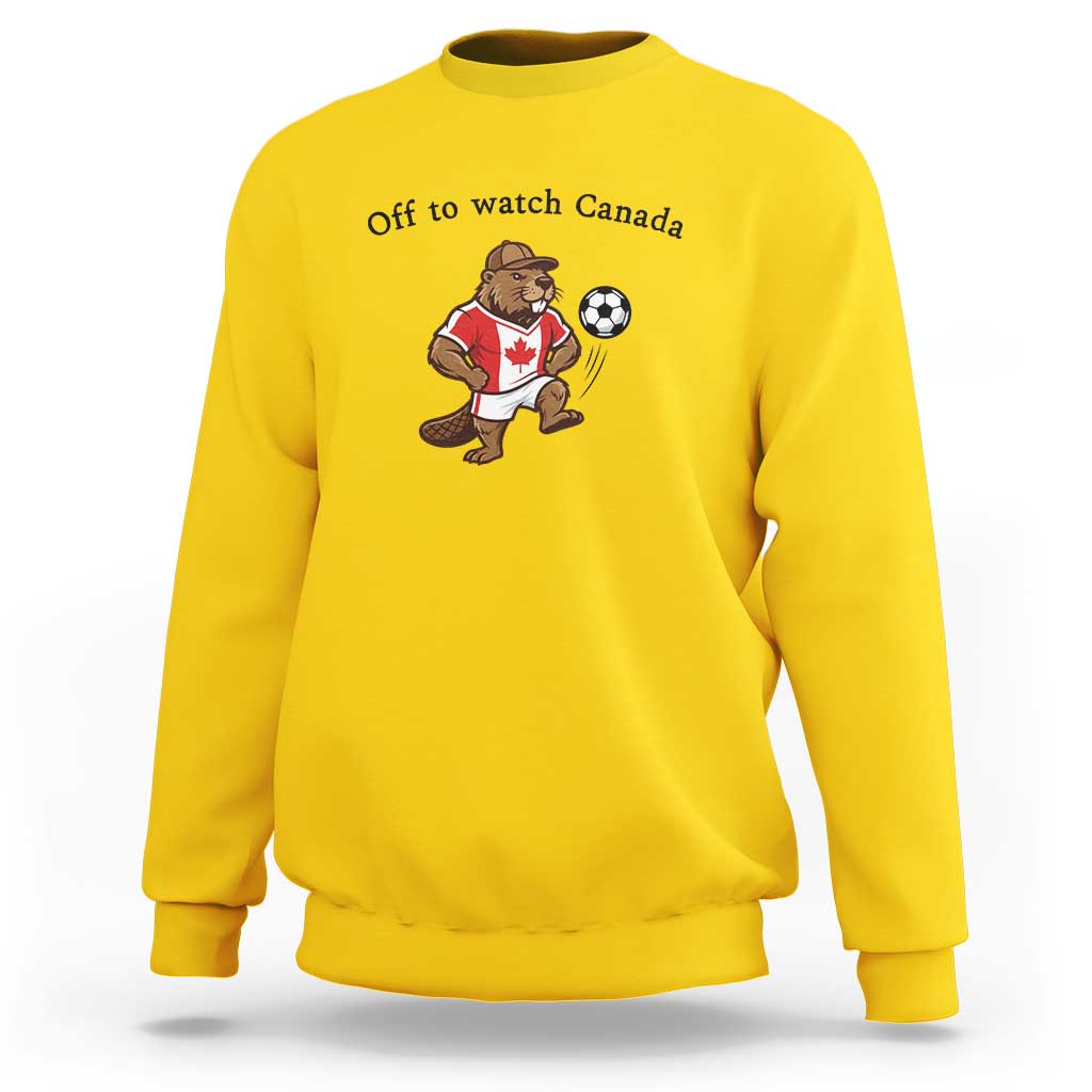Off to Watch Canada Sweatshirt Patriotic Canadian Beaver Football Fan Gift