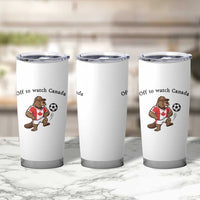 Off to Watch Canada Tumbler Cup Patriotic Canadian Beaver Football Fan Gift