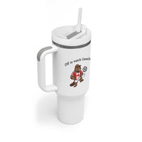 Off to Watch Canada Tumbler With Handle Patriotic Canadian Beaver Football Fan Gift