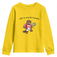 Off to Watch Canada Youth Sweatshirt Patriotic Canadian Beaver Football Fan Gift