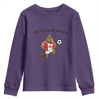 Off to Watch Canada Youth Sweatshirt Patriotic Canadian Beaver Football Fan Gift