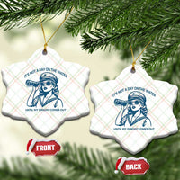 Funny Boat Captain Girl Ceramic Ornament It Is Not A Day On The Lake Until My Dinghy Comes Out - Wonder Print Shop