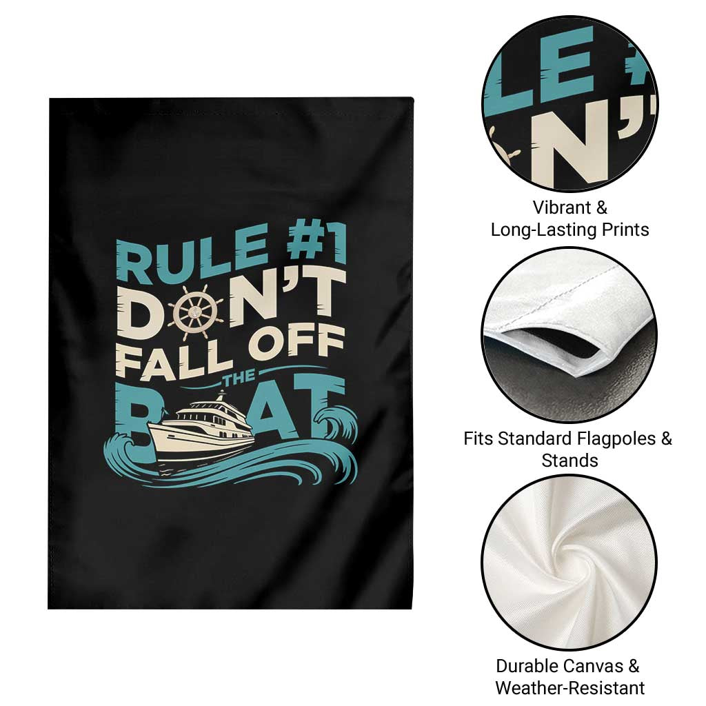 Funny Cruise Ship Garden Flag Rule Number One Do Not Fall Off The Boat - Wonder Print Shop