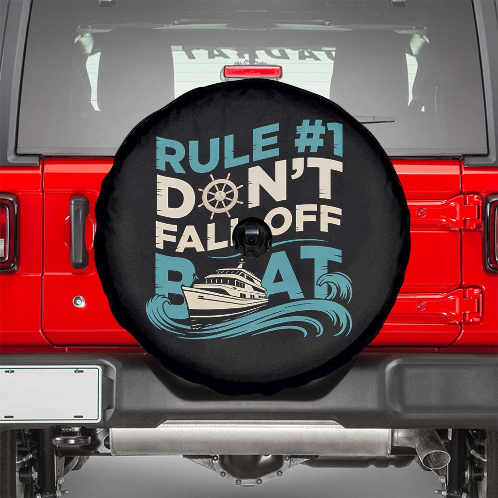 Funny Cruise Ship Spare Tire Cover Rule Number One Do Not Fall Off The Boat - Wonder Print Shop
