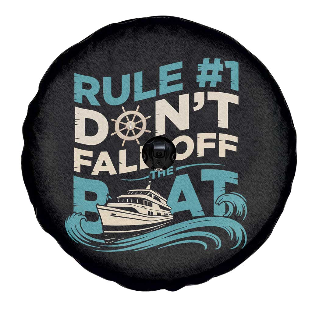 Funny Cruise Ship Spare Tire Cover Rule Number One Do Not Fall Off The Boat - Wonder Print Shop