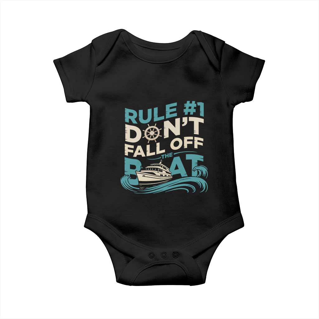 Funny Cruise Ship Baby Onesie Rule Number One Do Not Fall Off The Boat - Wonder Print Shop