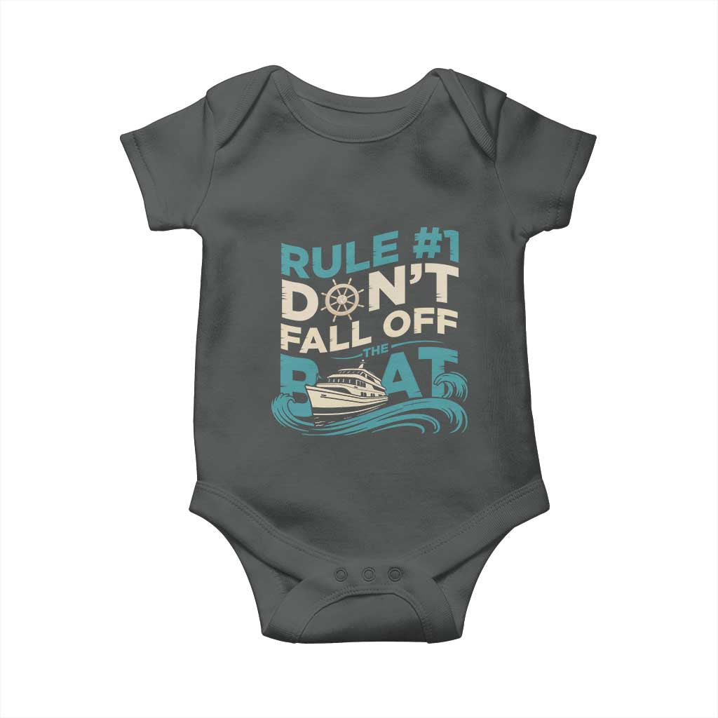 Funny Cruise Ship Baby Onesie Rule Number One Do Not Fall Off The Boat - Wonder Print Shop