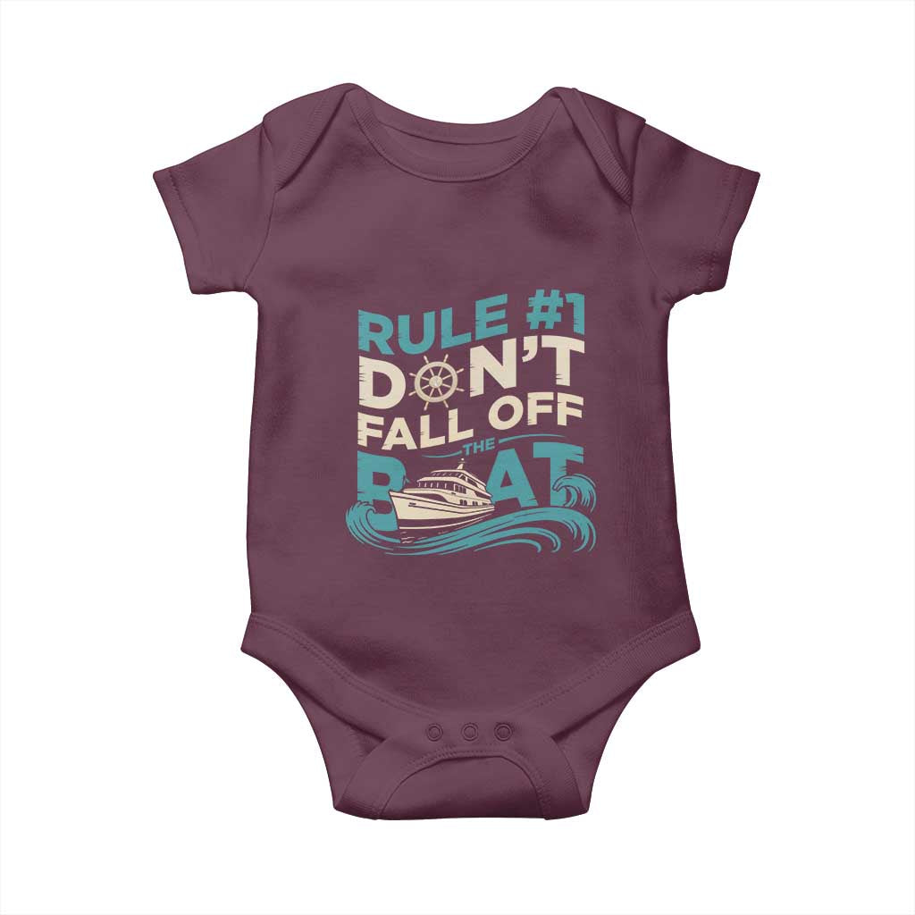 Funny Cruise Ship Baby Onesie Rule Number One Do Not Fall Off The Boat - Wonder Print Shop