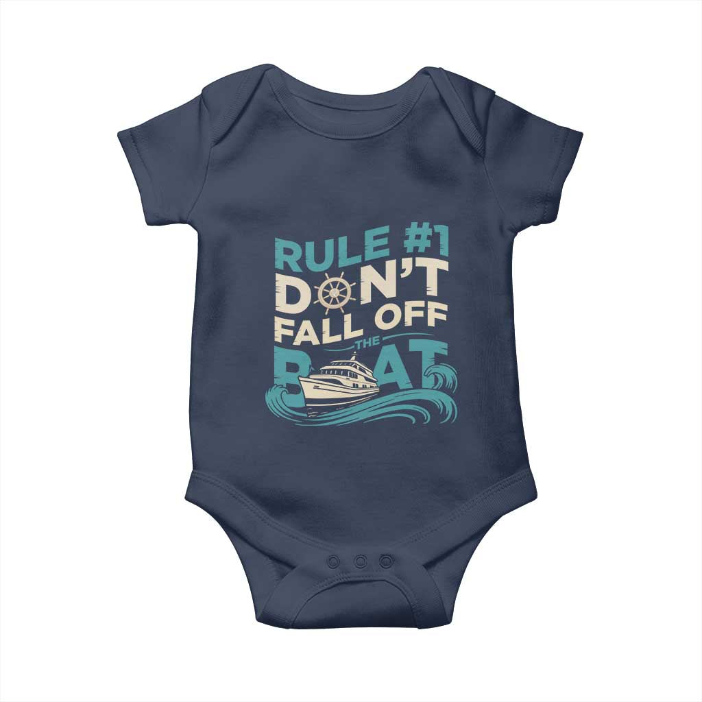 Funny Cruise Ship Baby Onesie Rule Number One Do Not Fall Off The Boat - Wonder Print Shop
