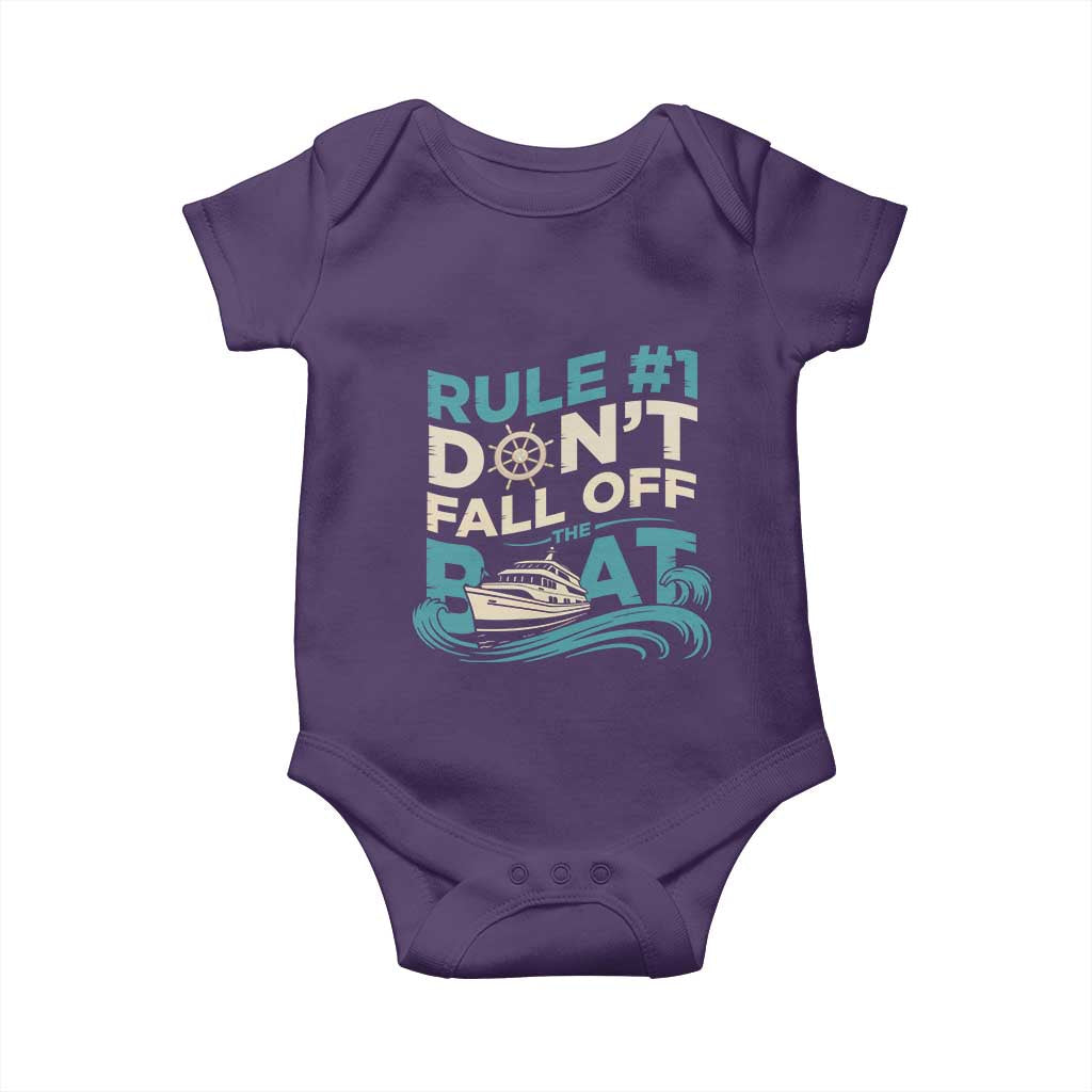Funny Cruise Ship Baby Onesie Rule Number One Do Not Fall Off The Boat - Wonder Print Shop