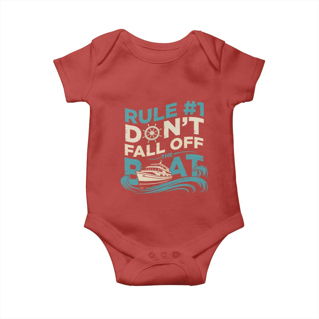 Funny Cruise Ship Baby Onesie Rule Number One Do Not Fall Off The Boat - Wonder Print Shop