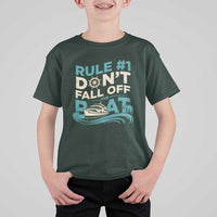 Funny Cruise Ship T Shirt For Kid Rule Number One Do Not Fall Off The Boat - Wonder Print Shop