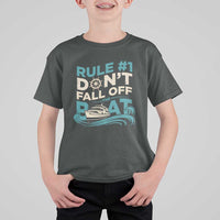 Funny Cruise Ship T Shirt For Kid Rule Number One Do Not Fall Off The Boat - Wonder Print Shop