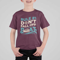 Funny Cruise Ship T Shirt For Kid Rule Number One Do Not Fall Off The Boat - Wonder Print Shop