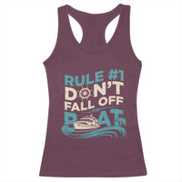 Funny Cruise Ship Racerback Tank Top Rule Number One Do Not Fall Off The Boat - Wonder Print Shop