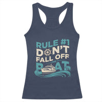Funny Cruise Ship Racerback Tank Top Rule Number One Do Not Fall Off The Boat - Wonder Print Shop
