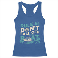 Funny Cruise Ship Racerback Tank Top Rule Number One Do Not Fall Off The Boat - Wonder Print Shop