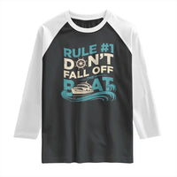 Funny Cruise Ship Raglan Shirt Rule Number One Do Not Fall Off The Boat - Wonder Print Shop