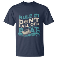 Funny Cruise Ship T Shirt Rule Number One Do Not Fall Off The Boat - Wonder Print Shop