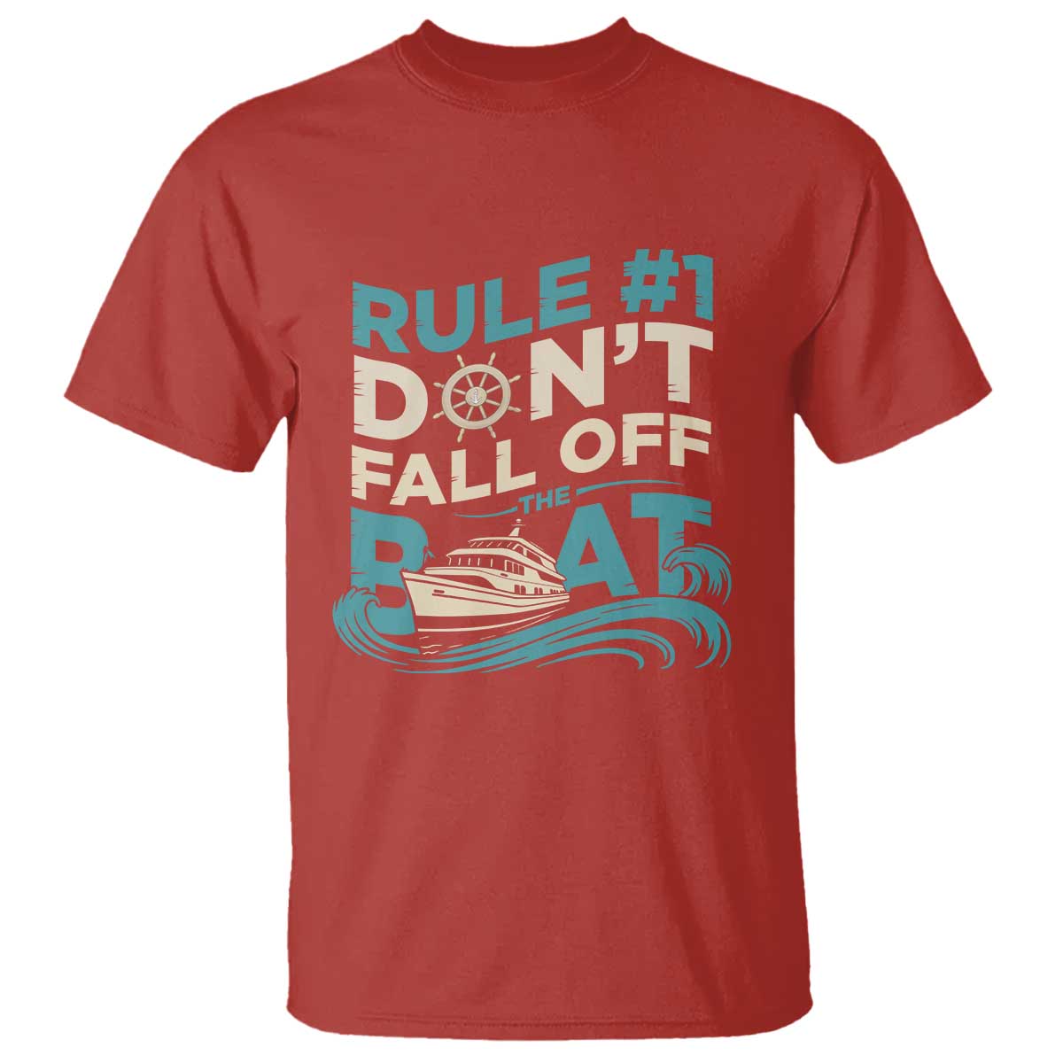 Funny Cruise Ship T Shirt Rule Number One Do Not Fall Off The Boat - Wonder Print Shop