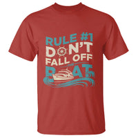 Funny Cruise Ship T Shirt Rule Number One Do Not Fall Off The Boat - Wonder Print Shop