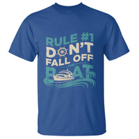 Funny Cruise Ship T Shirt Rule Number One Do Not Fall Off The Boat - Wonder Print Shop