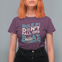Funny Cruise Ship T Shirt For Women Rule Number One Do Not Fall Off The Boat - Wonder Print Shop