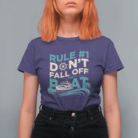 Funny Cruise Ship T Shirt For Women Rule Number One Do Not Fall Off The Boat - Wonder Print Shop