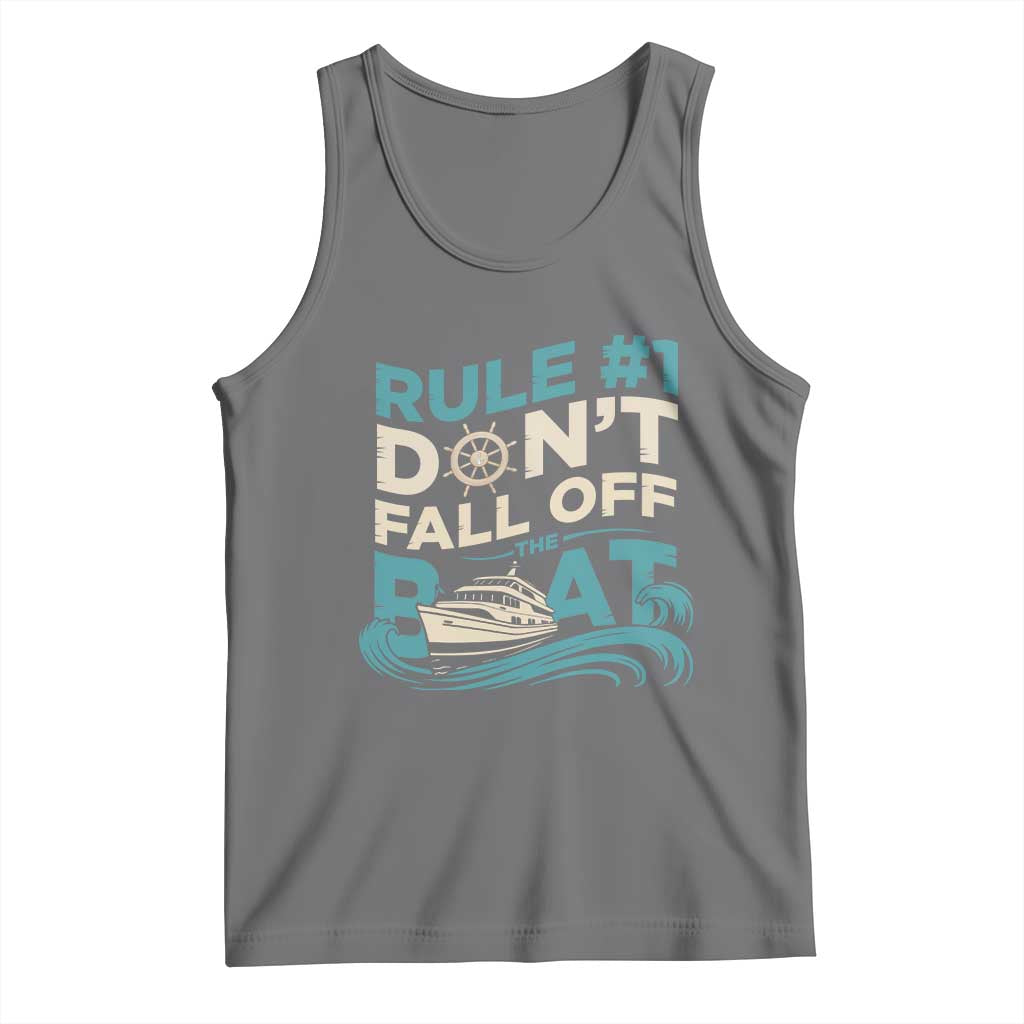 Funny Cruise Ship Tank Top Rule Number One Do Not Fall Off The Boat - Wonder Print Shop