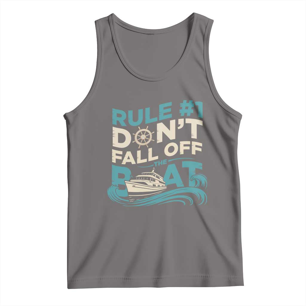 Funny Cruise Ship Tank Top Rule Number One Do Not Fall Off The Boat - Wonder Print Shop