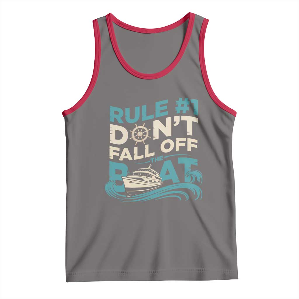 Funny Cruise Ship Tank Top Rule Number One Do Not Fall Off The Boat - Wonder Print Shop
