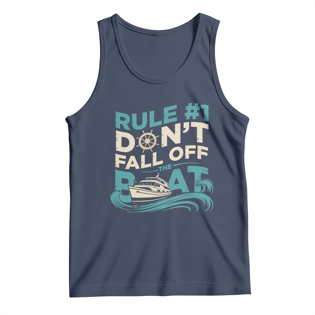 Funny Cruise Ship Tank Top Rule Number One Do Not Fall Off The Boat - Wonder Print Shop