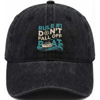 Funny Cruise Ship Washed Cotton Baseball Cap Rule Number One Do Not Fall Off The Boat