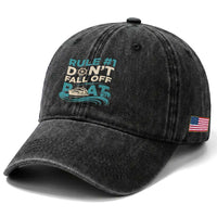 Funny Cruise Ship Washed Cotton Baseball Cap Rule Number One Do Not Fall Off The Boat